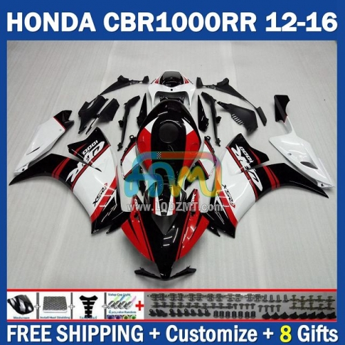 Gloss Black White Injection Molding Full Body Kit 100%Fit For HONDA CBR 1000RR 1000CC 12-16 CBR1000 1000 RR CC 12 13 14 15 16 233No.18 CBR1000RR 2012 2013 2014 2015 2016 Years Frame Bodywork Free Customization Motorcycle Fairing Kit With Free Shipping