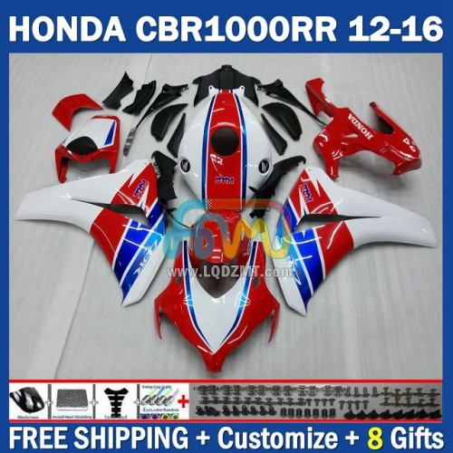 Gloss White Blue Injection Molding Full Body Kit 100%Fit For HONDA CBR 1000RR 1000CC 12-16 CBR1000 1000 RR CC 12 13 14 15 16 233No.23 CBR1000RR 2012 2013 2014 2015 2016 Years Frame Bodywork Free Customization Motorcycle Fairing Kit With Free Shipping