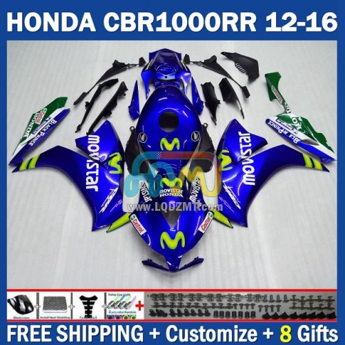 Movistar Blue Black Injection Molding Full Body Kit 100%Fit For HONDA CBR 1000RR 1000CC 12-16 CBR1000 1000 RR CC 12 13 14 15 16 233No.21 CBR1000RR 2012 2013 2014 2015 2016 Years Frame Bodywork Free Customization Motorcycle Fairing Kit With Free Shipping