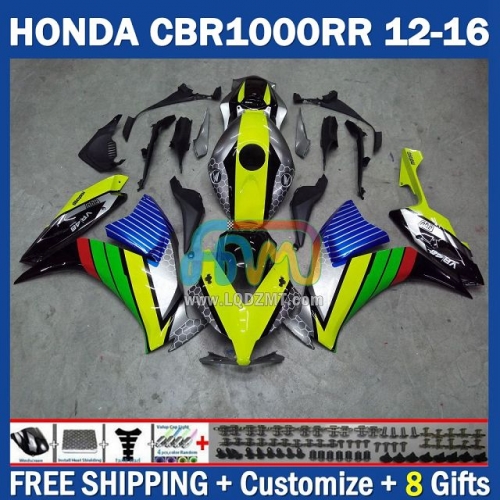 Gloss Black Green Injection Molding Full Body Kit 100%Fit For HONDA CBR 1000RR 1000CC 12-16 CBR1000 1000 RR CC 12 13 14 15 16 233No.26 CBR1000RR 2012 2013 2014 2015 2016 Years Frame Bodywork Free Customization Motorcycle Fairing Kit With Free Shipping