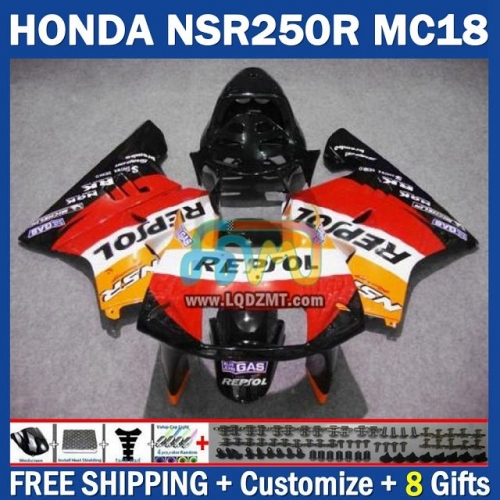 Orange Black Red ABS Full Body Kit For HONDA NSR 250R NSR250R 1988-1989 NS250 NSR 250 R 250CC MC16 MC18 88-89 238No.62 PGM2 NSR250RR 88 89 NSR250 RR 1988 1989 Years Frame Bodywork Free Customization OEM Motorcycle Fairing Kit With Free Shipping
