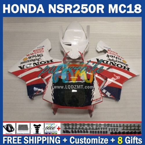Red Black White ABS Full Body Kit For HONDA NSR 250R NSR250R 1988-1989 NS250 NSR 250 R 250CC MC16 MC18 88-89 238No.76 PGM2 NSR250RR 88 89 NSR250 RR 1988 1989 Years Frame Bodywork Free Customization OEM Motorcycle Fairing Kit With Free Shipping