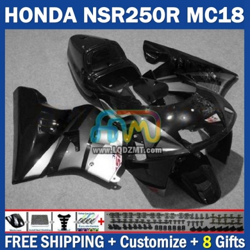 Stock Silver Black ABS Full Body Kit For HONDA NSR 250R NSR250R 1988-1989 NS250 NSR 250 R 250CC MC16 MC18 88-89 238No.79 PGM2 NSR250RR 88 89 NSR250 RR 1988 1989 Years Frame Bodywork Free Customization OEM Motorcycle Fairing Kit With Free Shipping