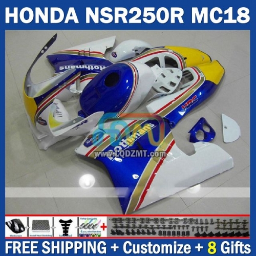 Factory Blue White ABS Full Body Kit For HONDA NSR 250R NSR250R 1988-1989 NS250 NSR 250 R 250CC MC16 MC18 88-89 238No.72 PGM2 NSR250RR 88 89 NSR250 RR 1988 1989 Years Frame Bodywork Free Customization OEM Motorcycle Fairing Kit With Free Shipping