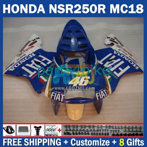 Factory Blue White ABS Full Body Kit For HONDA NSR 250R NSR250R 1988-1989 NS250 NSR 250 R 250CC MC16 MC18 88-89 238No.75 PGM2 NSR250RR 88 89 NSR250 RR 1988 1989 Years Frame Bodywork Free Customization OEM Motorcycle Fairing Kit With Free Shipping