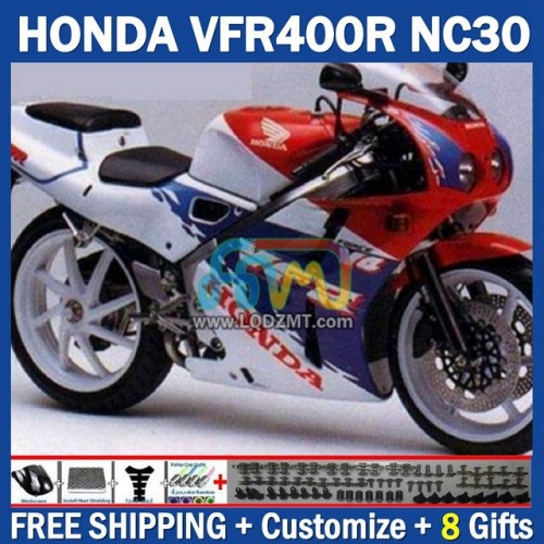 Stock Blue White ABS Full Body Kit For HONDA VFR400R RVF VFR 400 VFR400 R 400R 89 90 91 92 93 Cowling 245No.0 NC30 89-93 RVF400R RVF 400R 1989 1990 1991 1992 1993 Years Frame Bodywork Free Customization OEM Motorcycle Fairing Kit With Free Shipping