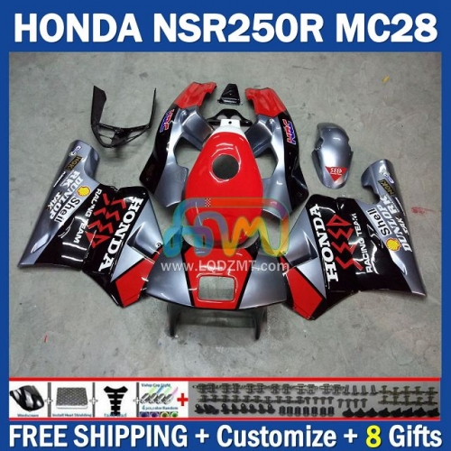 Factory Red Silvery Injection Molding Full Body Kit 100% Fit For HONDA NSR250R NSR250 R 94 95 96 97 99 242No.0 MC28 PGM4 NSR 250 R RR NSR 250R 1994 1995 1996 1997 1998 1999 Years Frame Bodywork Free Custom OEM Motorcycle Fairing Kit With Free Shipping