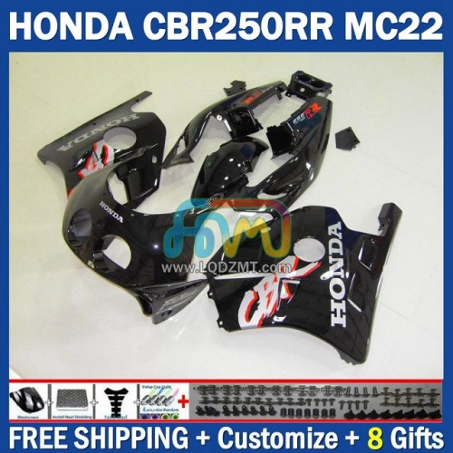 New Lucky Black Injection Molding Full Body Kit 100% Fit For HONDA CBR250RR MC22 90 91 92 93 94 95 96 97 98 99 243No.90 CBR250 CBR 250CC 250 RR 250RR 1990 1991 1992 1993 1995 1996 1997 1998 1999 Frame Bodywork Motorcycle Fairing Kit Free Shipping
