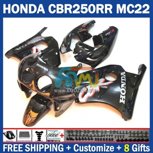 Hot Matte Black Injection Molding Full Body Kit 100% Fit For HONDA CBR250RR MC22 90 91 92 93 94 95 96 97 98 99 243No.109 CBR250 CBR 250CC 250 RR 250RR 1990 1991 1992 1993 1995 1996 1997 1998 1999 Frame Bodywork Motorcycle Fairing Kit Free Shipping