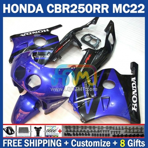 Stock Blue Black Injection Molding Full Body Kit 100% Fit For HONDA CBR250RR MC22 90 91 92 93 94 95 96 97 98 99 243No.100 CBR250 CBR 250CC 250 RR 250RR 1990 1991 1992 1993 1995 1996 1997 1998 1999 Frame Bodywork Motorcycle Fairing Kit Free Shipping