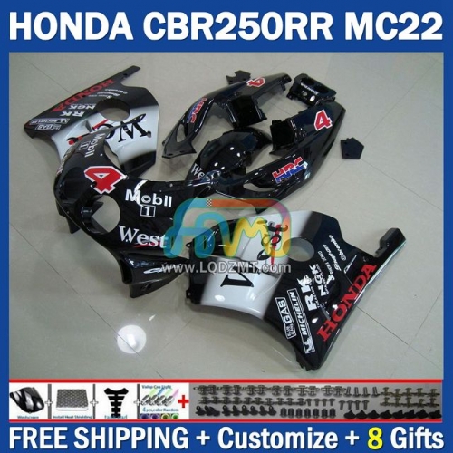 Stock Black West Injection Molding Full Body Kit 100% Fit For HONDA CBR250RR MC22 90 91 92 93 94 95 96 97 98 99 243No.97 CBR250 CBR 250CC 250 RR 250RR 1990 1991 1992 1993 1995 1996 1997 1998 1999 Frame Bodywork Motorcycle Fairing Kit Free Shipping
