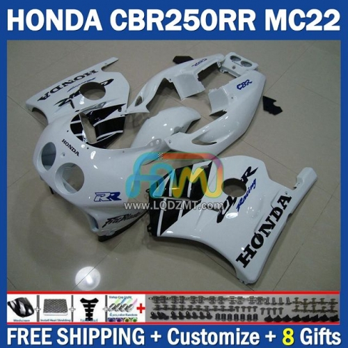 Stock Black White Injection Molding Full Body Kit 100% Fit For HONDA CBR250RR MC22 90 91 92 93 94 95 96 97 98 99 243No.98 CBR250 CBR 250CC 250 RR 250RR 1990 1991 1992 1993 1995 1996 1997 1998 1999 Frame Bodywork Motorcycle Fairing Kit Free Shipping