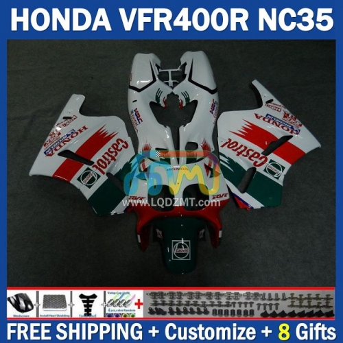 Factory Red White ABS Cowling Full Body Kit For HONDA VFR400R VFR400 VFR RVF 400 R 400R 94 95 96 97 98 246No.2 NC35 RVF 400R 94-98 RVF400R 1994 1995 1996 1997 1998 Years Frame Bodywork Free Customization OEM Motorcycle Fairing Kit With Free Shipping