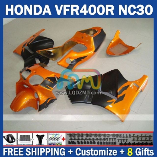 Stock Orange Black ABS Full Body Kit For HONDA VFR400R RVF VFR 400 VFR400 R 400R 89 90 91 92 93 Cowling 245No.64 NC30 89-93 RVF400R RVF 400R 1989 1990 1991 1992 1993 Years Frame Bodywork Free Customization OEM Motorcycle Fairing Kit With Free Shipping