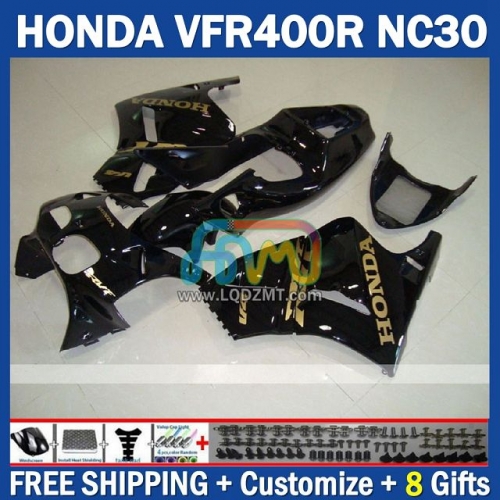 Stock Black Golden ABS Full Body Kit For HONDA VFR400R RVF VFR 400 VFR400 R 400R 89 90 91 92 93 Cowling 245No.66 NC30 89-93 RVF400R RVF 400R 1989 1990 1991 1992 1993 Years Frame Bodywork Free Customization OEM Motorcycle Fairing Kit With Free Shipping