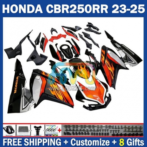 Gloss Yellow flames Injection Molded Motorcycle Fairing Kit 273No.140 – 100% Fitment for HONDA MC51 CBR 250RR 250 CBR250 RR CC CBR250RR 23 24 25 26 250CC 2023 2024 2025 2026 Years OEM Complete Body & Bodywork Set with Free Customization & Free Shipping