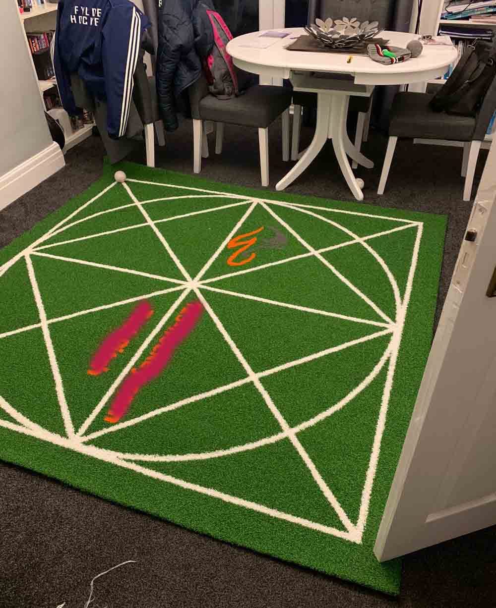 Custom grass mat for hockey fans