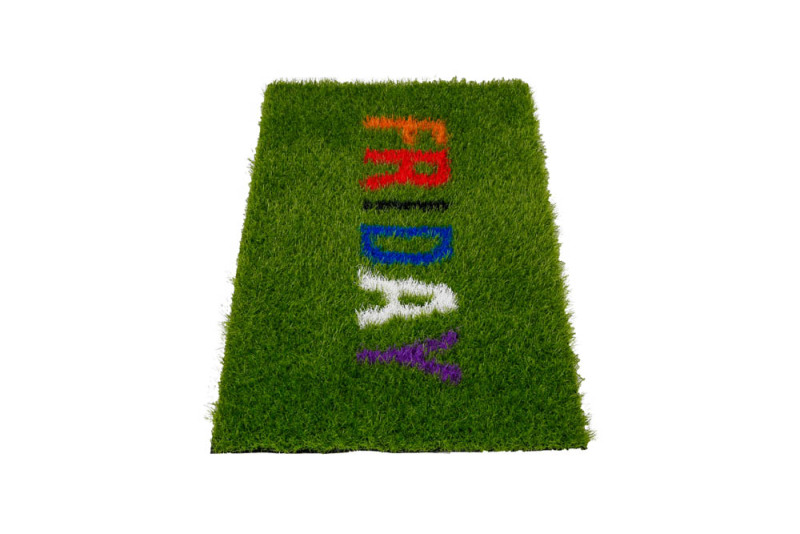 artificial grass logo doormat