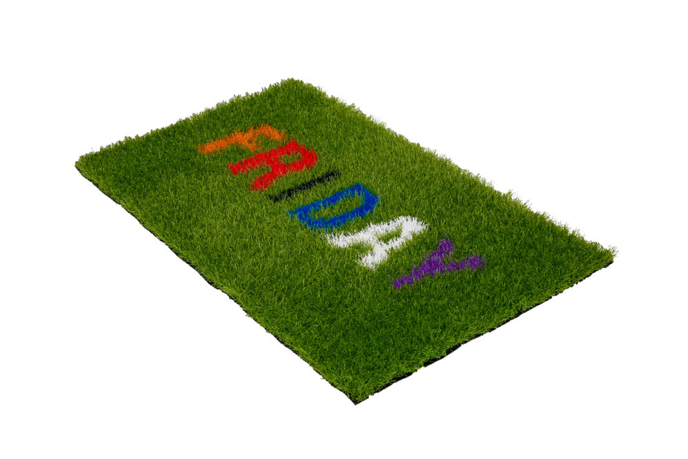 artificial grass logo doormat