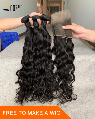 Doozy Hair Brazilian Hair Natural Wave 3+1 Frontal Custormized Lace Frontal Wig Virgin Human Hair