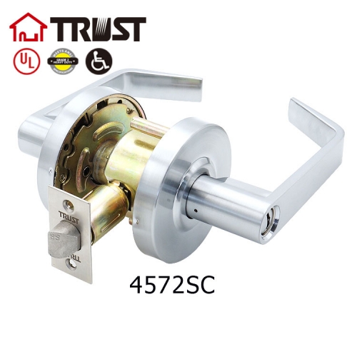 TRUST 4572-SC Grade 2 Heavy Duty ANSI Commercial Non-Handed Door Handle Lever Lock