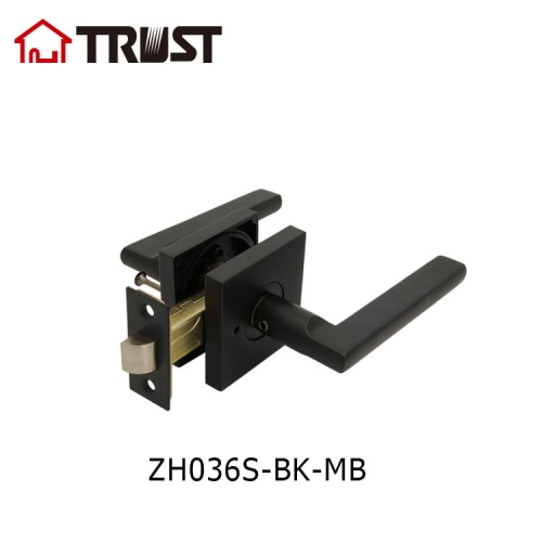 TRUST ZH036--BK-MB Zinc Alloy Privacy Door Lock Matt Black Bathroom Door Handle