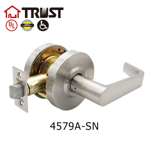 TRUST 4579-A-SN Ansi Grade 2 Commercial Industrial Lever Door Lock Cconnecting Lock Passage Function