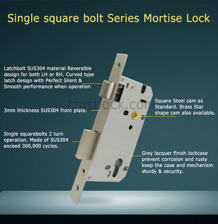TRUST 8545DB-SSS High Security Euro profile Mortise lock body Single ...