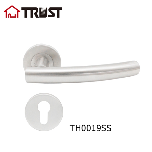 TRUST TH019-SS Fashionable House Decoration Washroom Wood Door Lever Handle Stainless Steel Door Handle