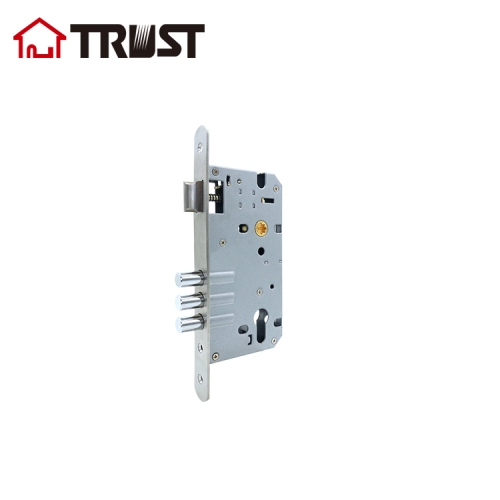 TRUST 85603R-SS  Euro Standard Mortise Lock Body With 3 Round Bolt Enty Function
