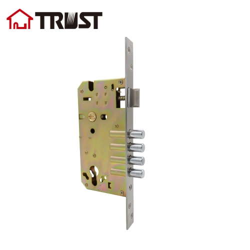 TRUST 8560HD4R-SS Euro Standard Mortise Lock Body With 4 Round Bolt Enty Function