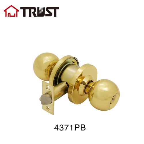 華信4371PB 高檔仿金顏色 美標二级筒式不锈钢球鎖 球形把手门锁