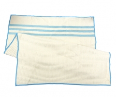 16 X 24 Premium Microfiber Light Blue Waffle Weave Towel