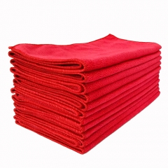 Premium Microfiber Cleaning Cloth Red Car Drying Towel
