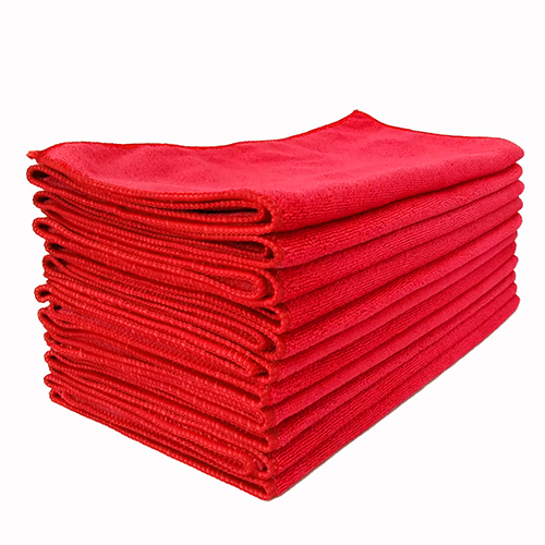 Premium Microfiber Cleaning Cloth Red Car Drying Towel