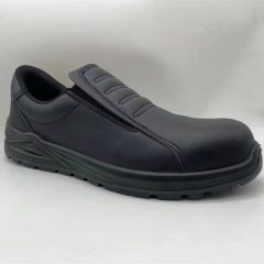 Black Buffalo Waterproof Leather Injection Safety Shoes with Double Density PU/PU Outsole