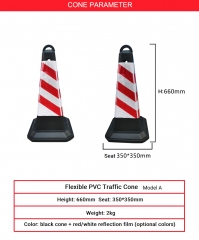 Cone de tráfego de PVC flexível