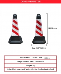 Cono de tráfico de PVC flexible