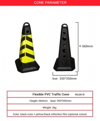Cône de signalisation en PVC flexible
