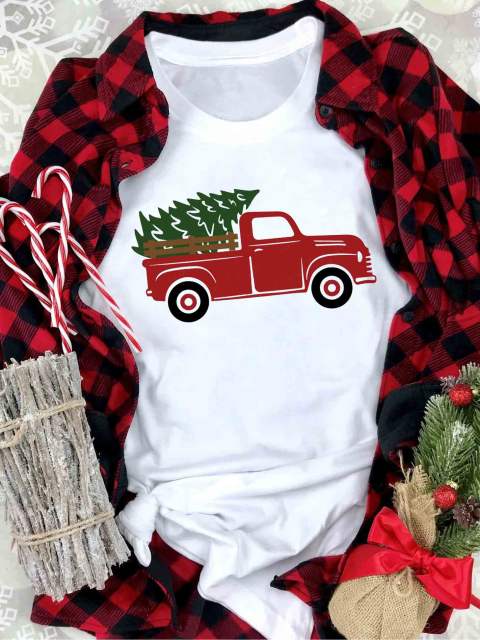 Christmas Truck & Tree T-Shirt Tee