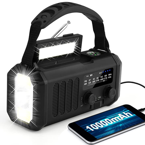 Solar Crank dynamo handle Portable Weather Radio with AM/FM/NOAA 10000mAh power bank reading lamp LED Flashlight SOS Alarm