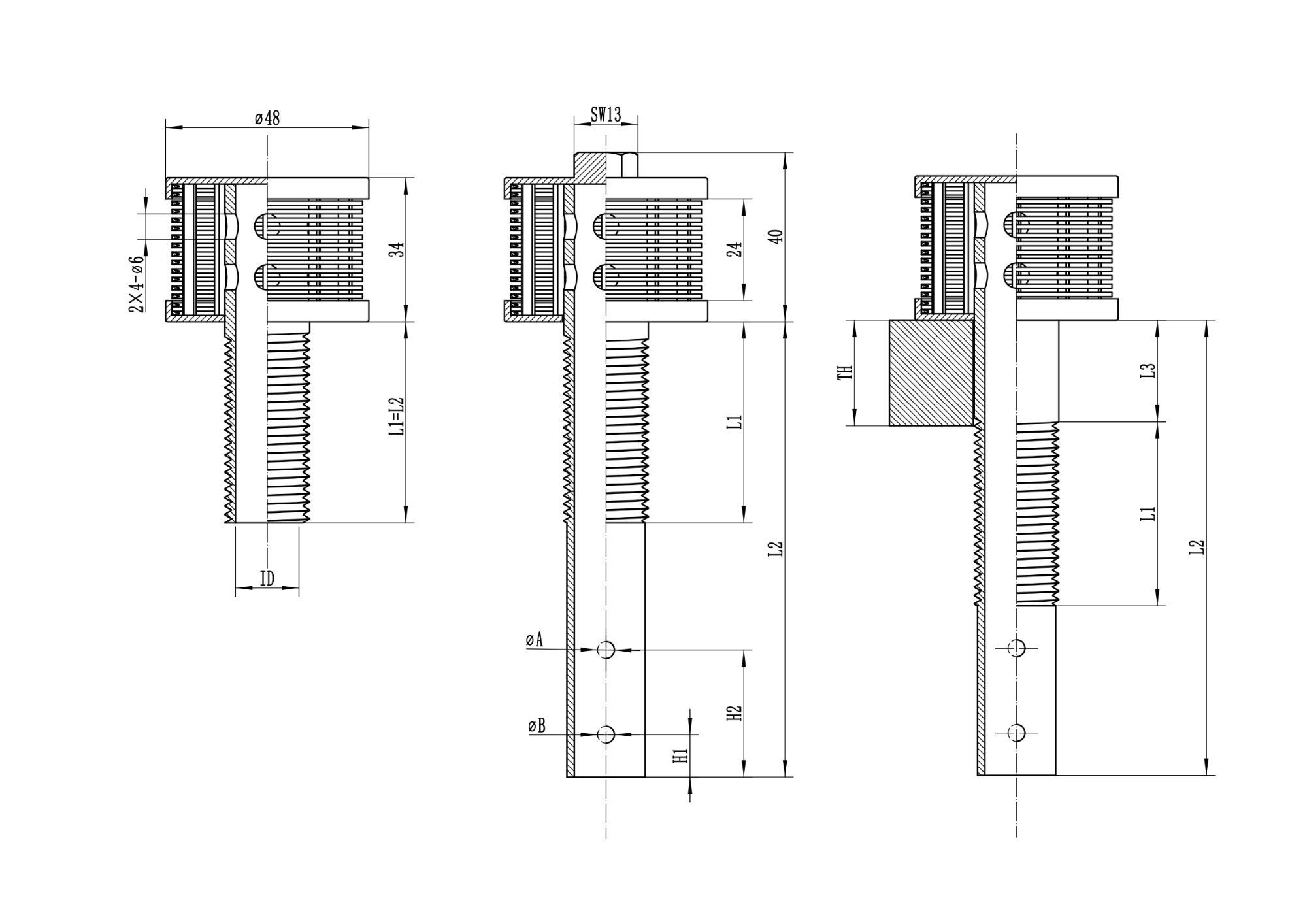 stainless steel filter nozzle with long hand