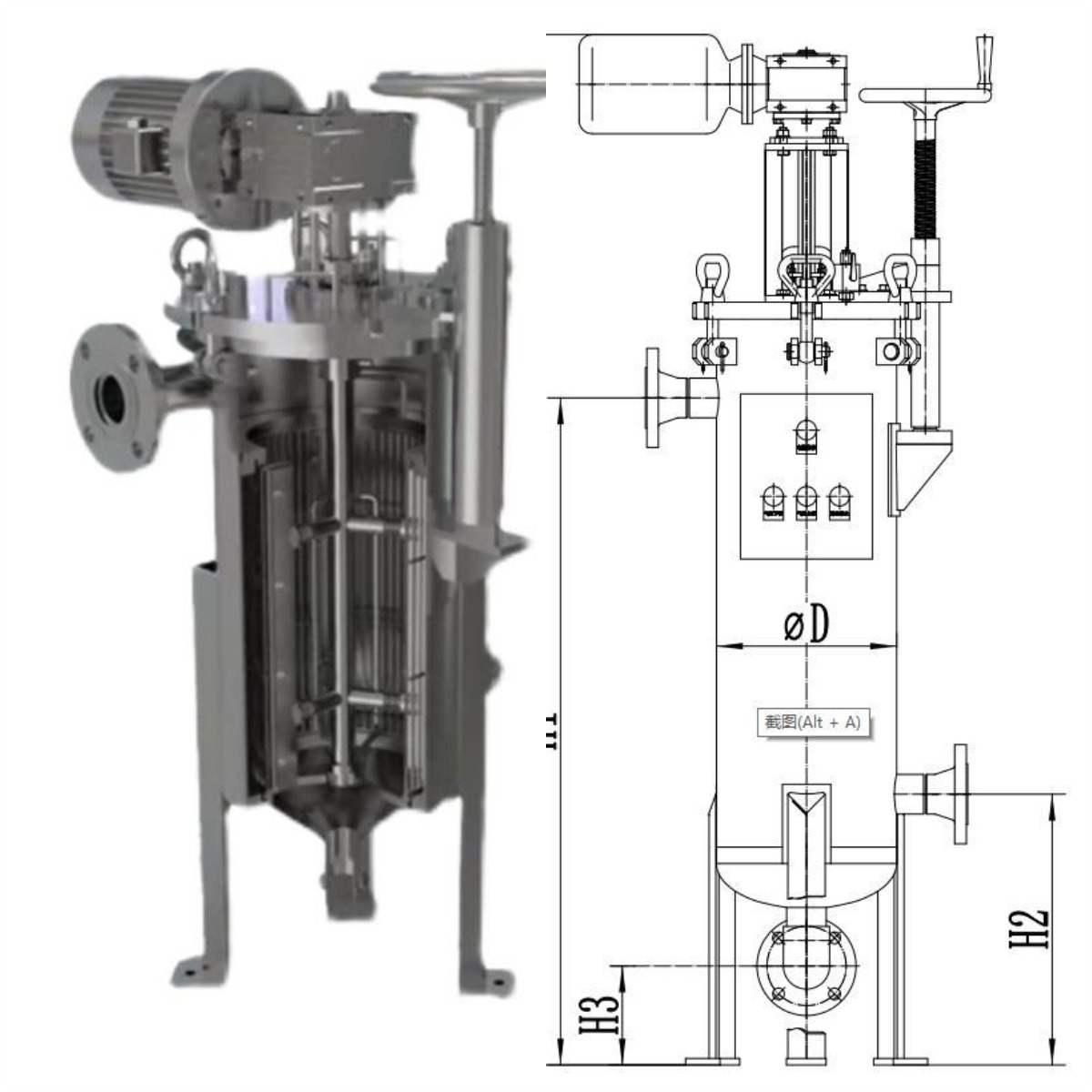 Pneumatic Internal Scraper Self-Cleaning Filter