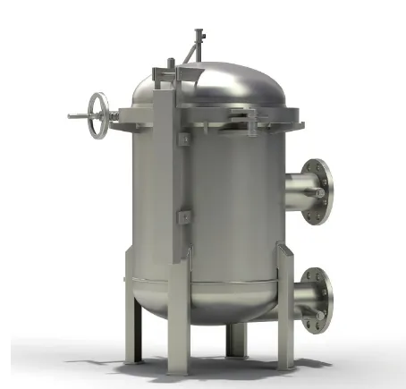 bag filter housing for medium viscosity fluids