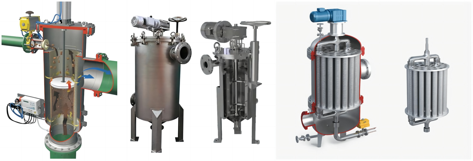 self cleaning filter housing for high-viscosity fluids