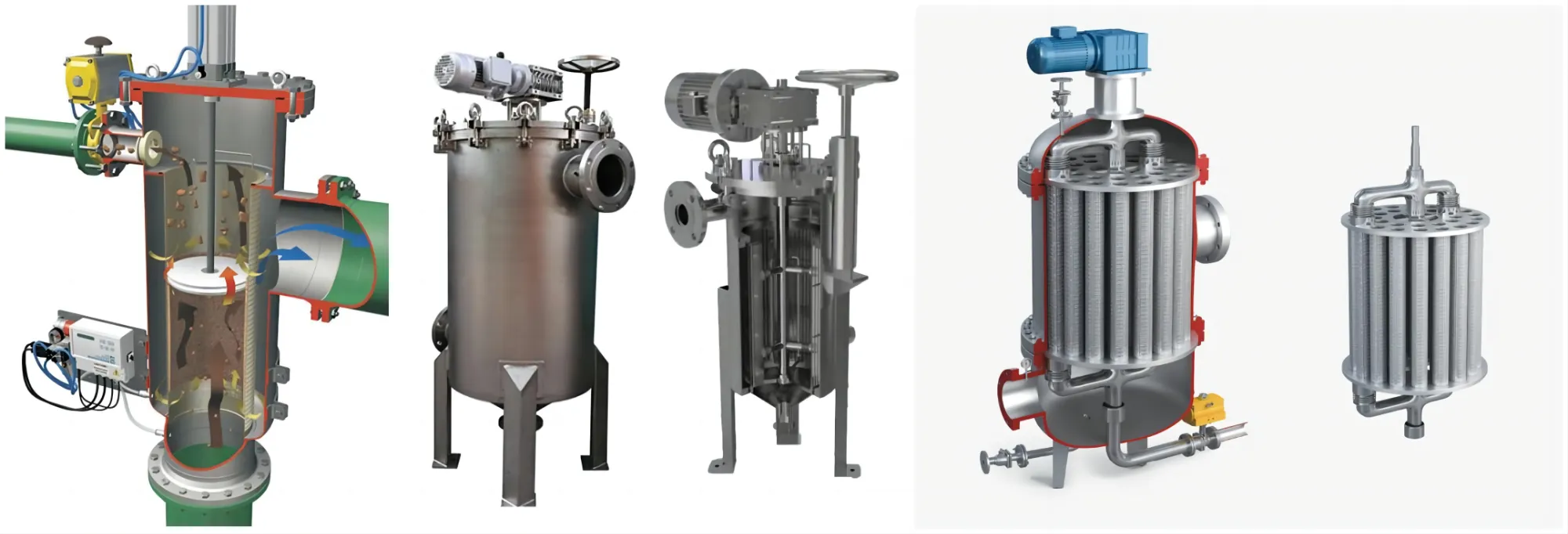 self cleaning filter housing for high-viscosity fluids