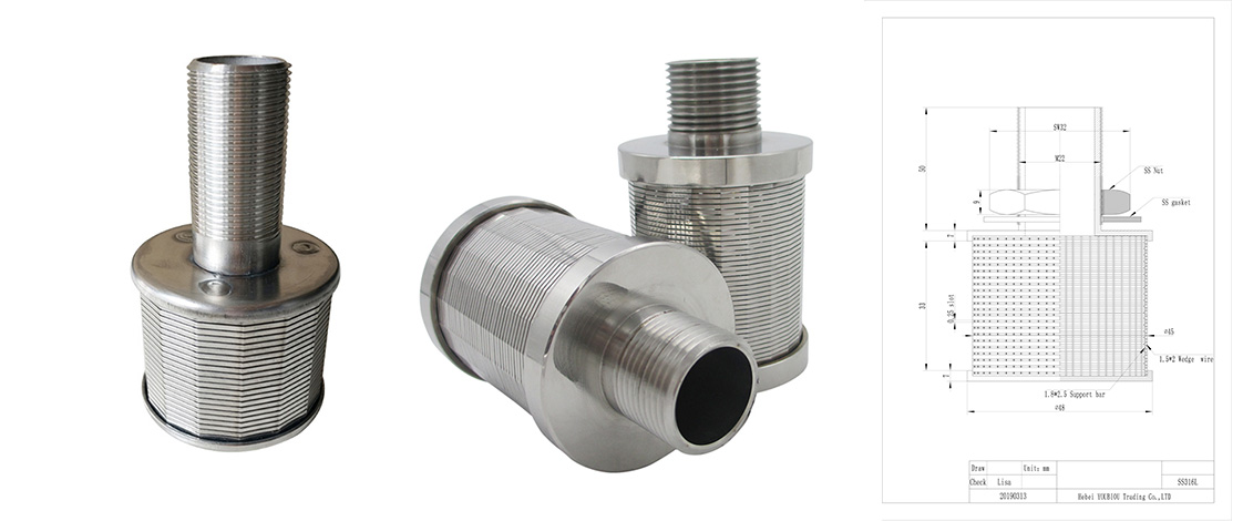 water treatment filter nozzles - wedge wire screen