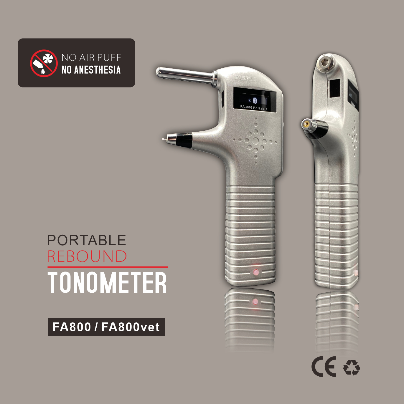 China high quality Ophthalmic FA800VET portable animals Tonometer Pet Hospital Dog Cat use Veterinary Tonometer