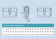 EURO PROFILE ANTI-DRILL CYLINDER (KEY-KEY)