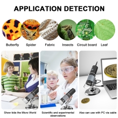 Bysameyee 4K WiFi Digital Microscope, 50-1000X USB Handheld Microscope Camera Magnifier, Phone Wireless Microscope Inspection Endoscope Compatible for